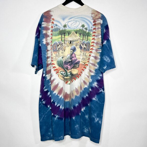 Liquid Blue Grateful Dead Snake Charmer 2001 Tie Dye T Shirt Sz XXL Blue Purple - Picture 10 of 15